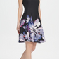 DKNY Women's Floral Scuba Fit & Flare Dress Black Size 6