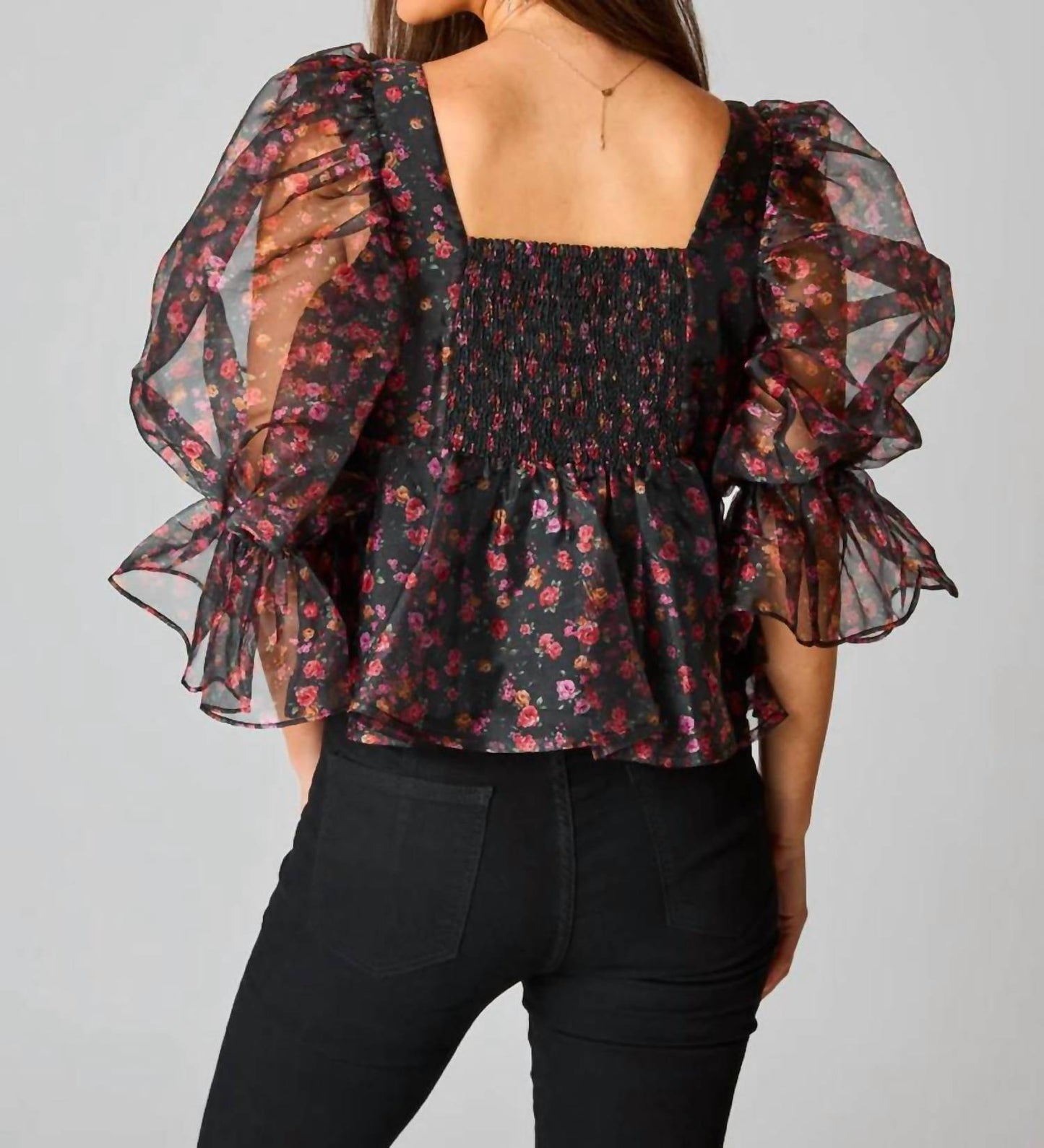 Buddylove - Puff Sleeve Peplum Top