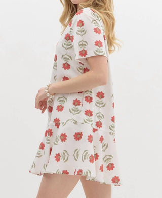Entro - Marilyn Poppy Drop Waist Mini Dress