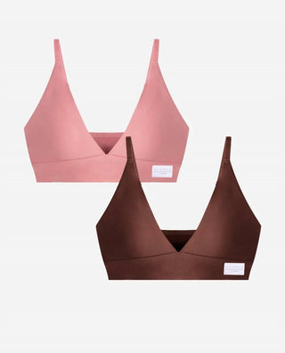 Danskin - 2-pack Brushed Micro Laser Lounge Plunge Bra