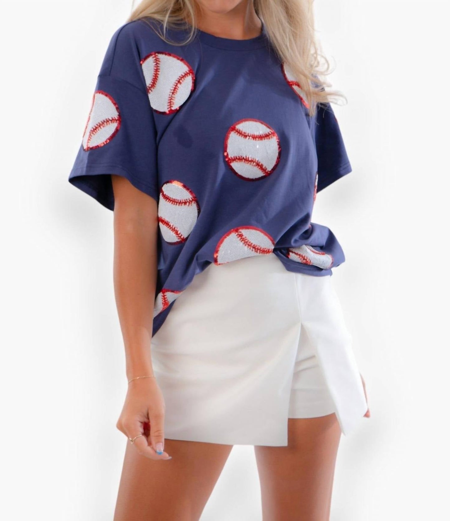 Abln Boutique - Home Run Hitter Sequin Baseball Tee