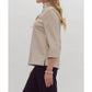 Style Usa - Faux Leather V Neck Top