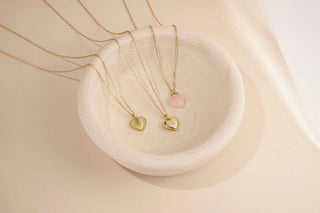 Eklexic - Women's Mini Heart Locket Necklace With Cubic Zirconia