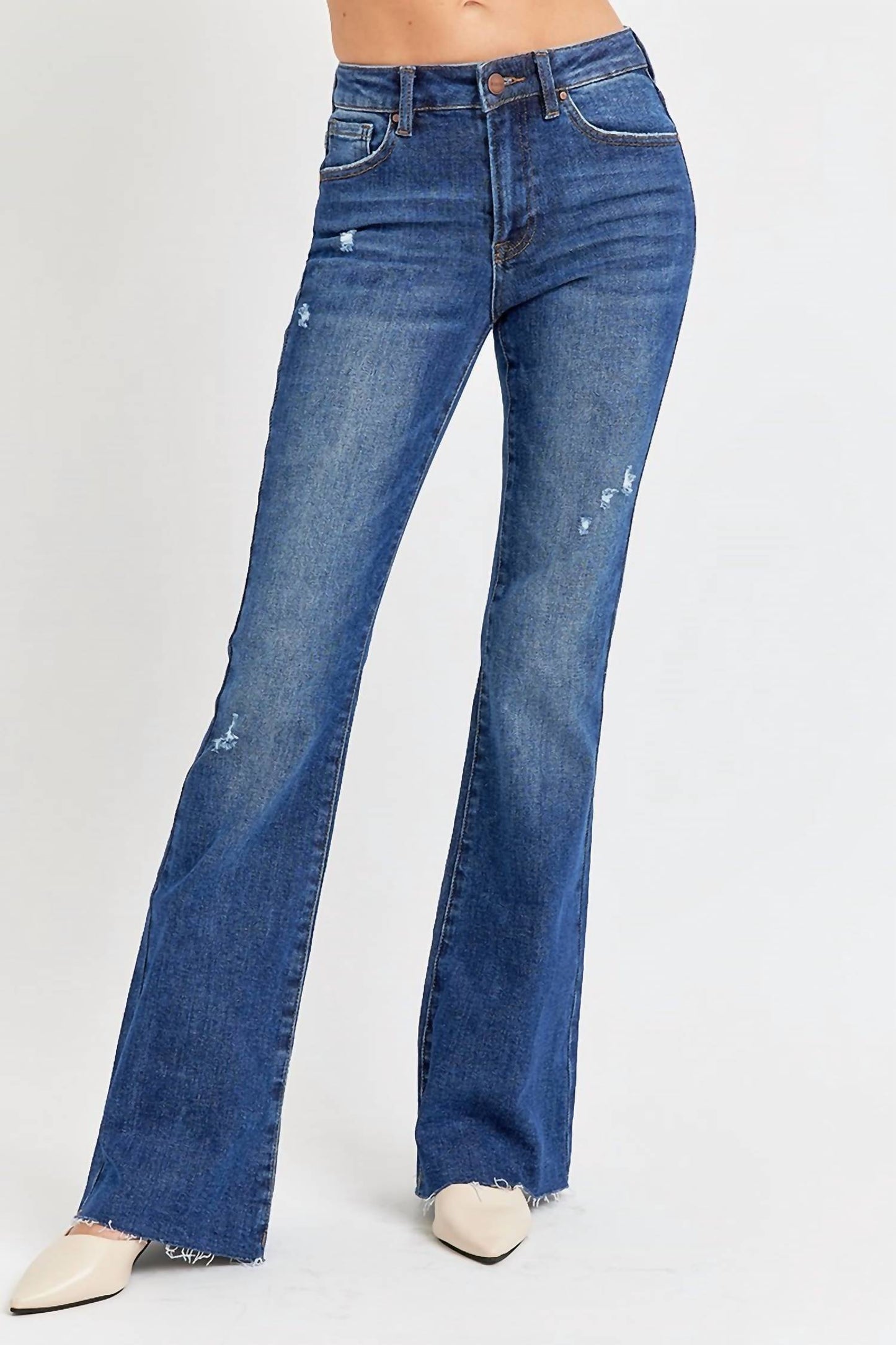 Risen - Mid-Rise Flare Long Jeans