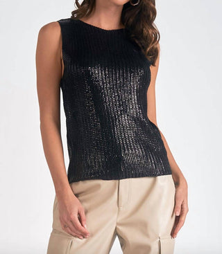 Elan - Metallic Sweater Tank Top