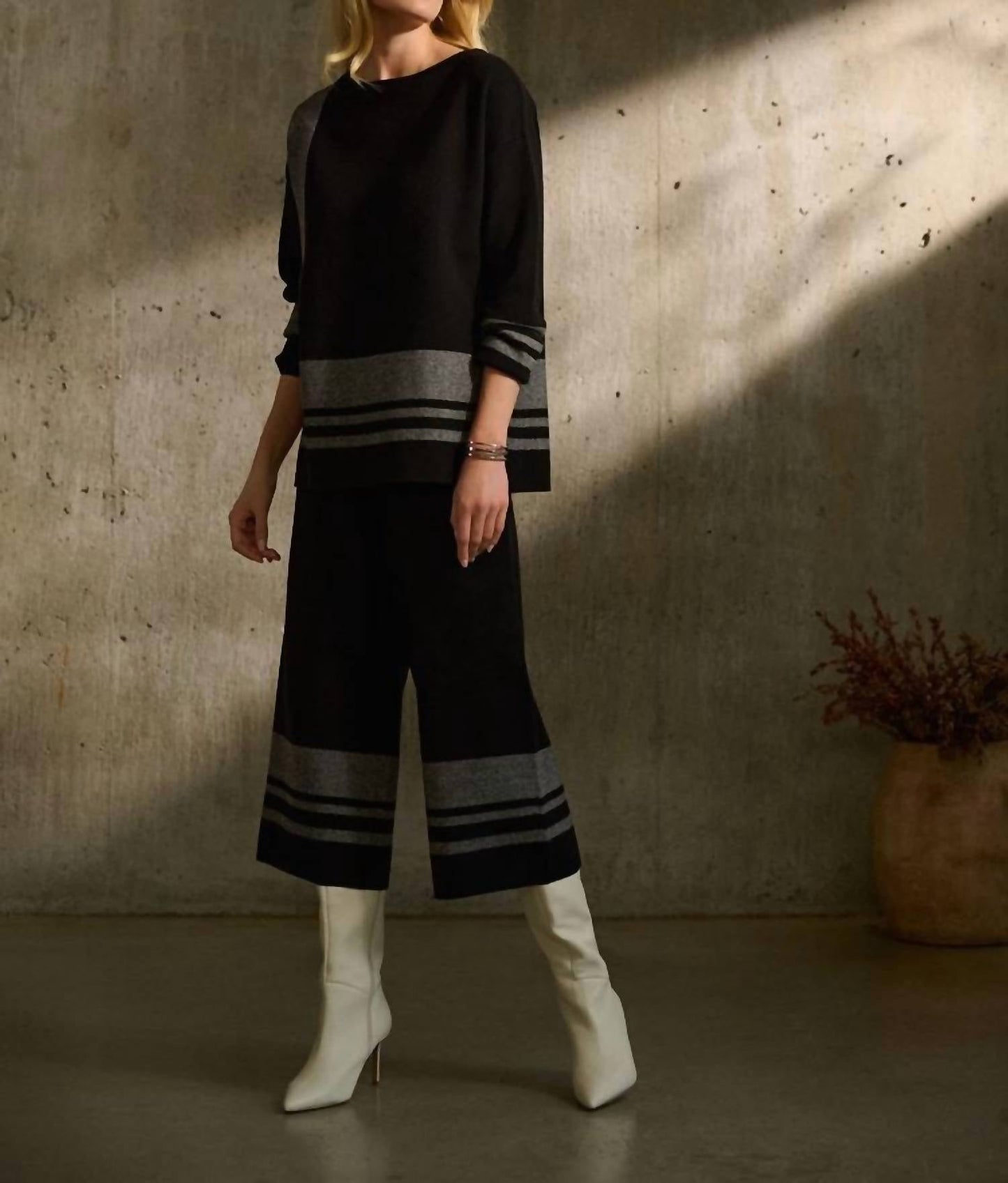Joseph Ribkoff - Jacquard Sweater Knit Boxy Top