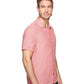 Perry Ellis Men's Short Sleeve Solid Linen Chambray Shirt Red Size Medium