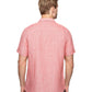 Perry Ellis Men's Short Sleeve Solid Linen Chambray Shirt Red Size Medium