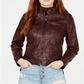 Jou Jou Junior's Faux Leather Jacket Brown Size X-Large