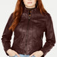 Jou Jou Junior's Faux Leather Jacket Brown Size X-Large