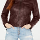 Jou Jou Junior's Faux Leather Jacket Brown Size X-Large