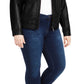 Jou Jou Women's Faux Leather Moto Jacket Black Size X-Large