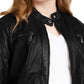 Jou Jou Women's Faux Leather Moto Jacket Black Size X-Large