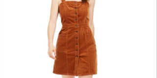 Oat Women's Corduroy Overall Dress Orange Size 0