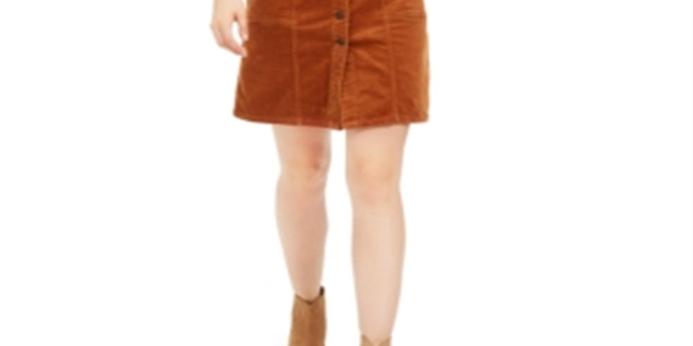 Oat Women's Corduroy Overall Dress Orange Size 0