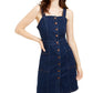 Oat Women's Fitted Button Front Overall Dress Blue Size 12