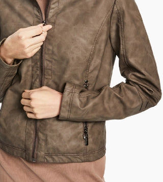 Jou Jou Junior's Faux Leather Jacket Brown Size Small