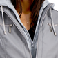 Jou Jou Junior's Hooded Faux Leather Moto Jacket Gray Size X-Large