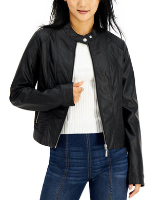 Jou Jou Junior's Faux Leather Jacket Black Size Small