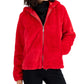 Jou Jou Junior's Hooded Faux Fur Coat Red Size Small