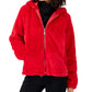 Jou Jou Junior's Hooded Faux Fur Coat Red Size Small