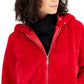 Jou Jou Junior's Hooded Faux Fur Coat Red Size Small