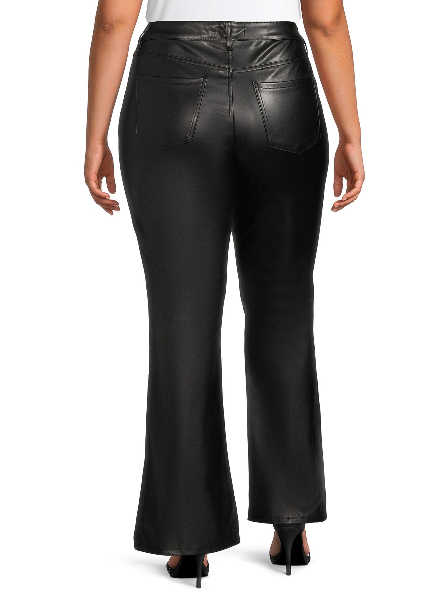 Dollhouse Women's Faux Leather Flared Pants Black Size 14