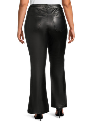 Dollhouse Women's Faux Leather Flared Pants Black Size 14