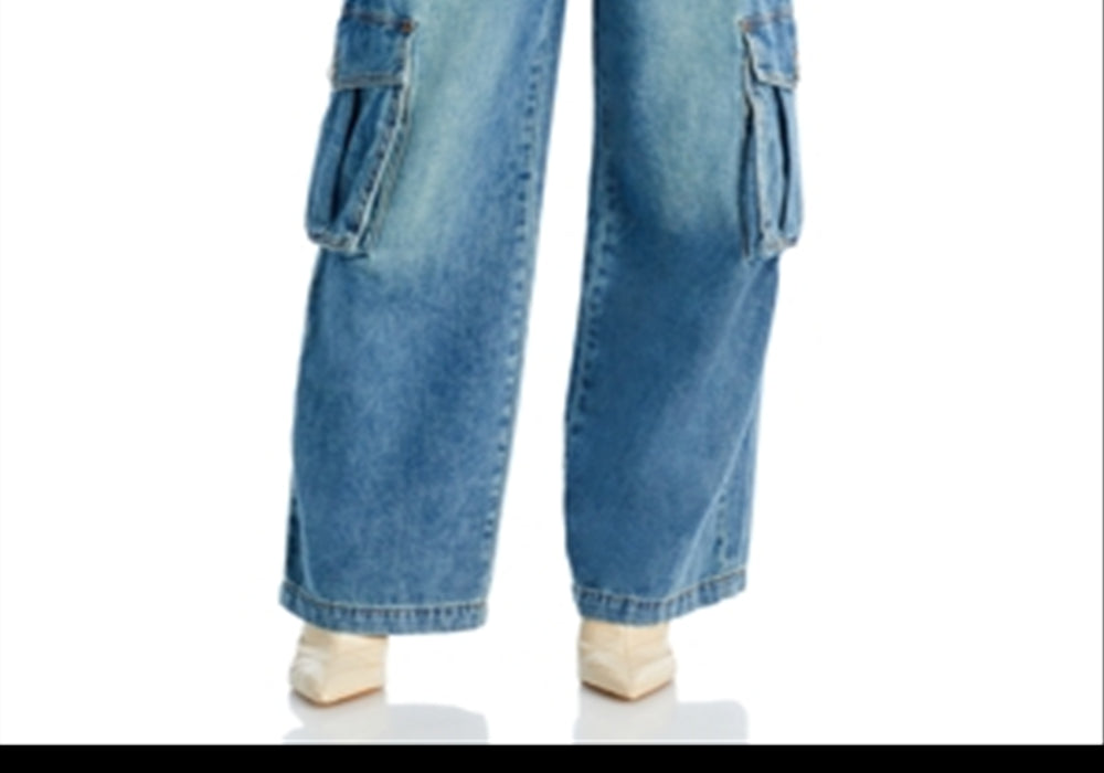 Blanknyc Cargo Jeans in Over Limit Blue