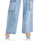 Blanknyc High Rise Wide Leg Cargo Jeans in All Heart Blue
