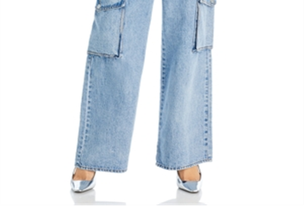 Blanknyc High Rise Wide Leg Cargo Jeans in All Heart Blue