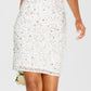 Adrianna Papell Women's Beaded Off The Shoulder Mesh Cocktail Dress White Size 6