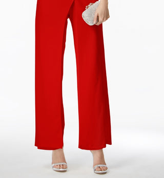 Adrianna Papell Women's One Shoulder Jumpsuit Red Size 10