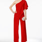 Adrianna Papell Women's One Shoulder Jumpsuit Red Size 10