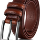 Mia Marino Men's Genuine Leather with Single Prong Buckle Dress Belt Brown Size 32