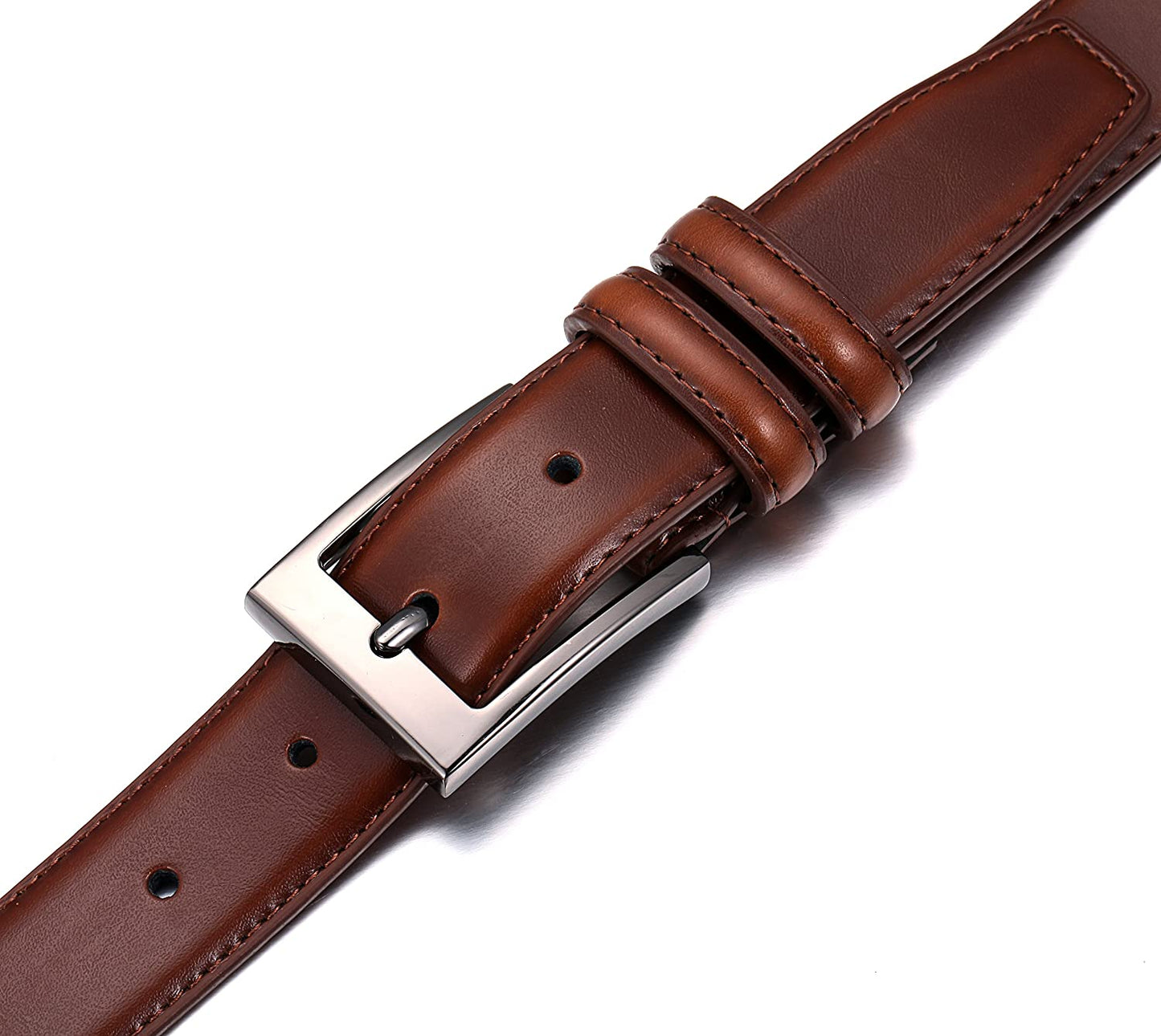 Mia Marino Men's Genuine Leather with Single Prong Buckle Dress Belt Brown Size 32