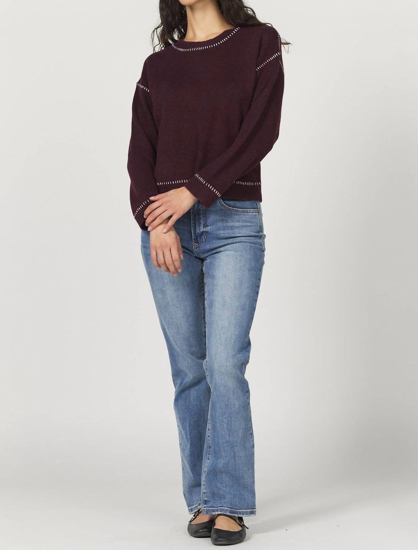 Another Love - Millie Crew Neck Sweater With Contrast Stitching