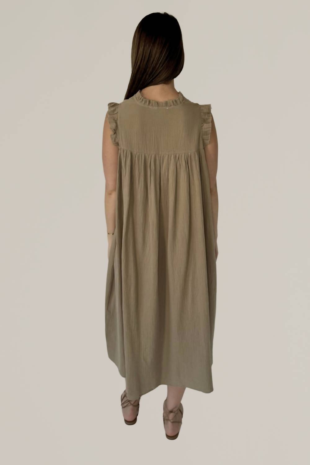 Grade & Gather - Ruffle Cap Sleeve Gauze Dress
