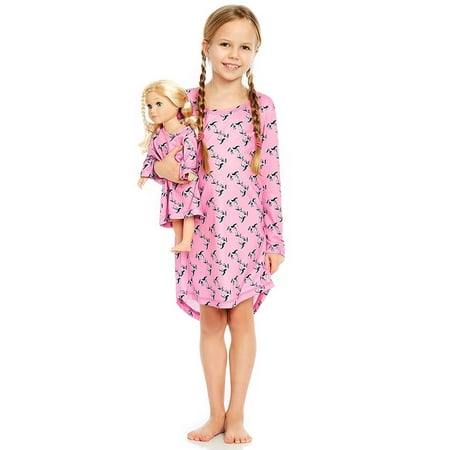 Leveret Girl and Doll Nightgown Set - Horse Design