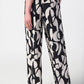 Joseph Ribkoff - Abstract Print Woven Wide-Leg Pants