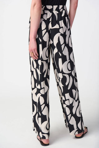 Joseph Ribkoff - Abstract Print Woven Wide-Leg Pants