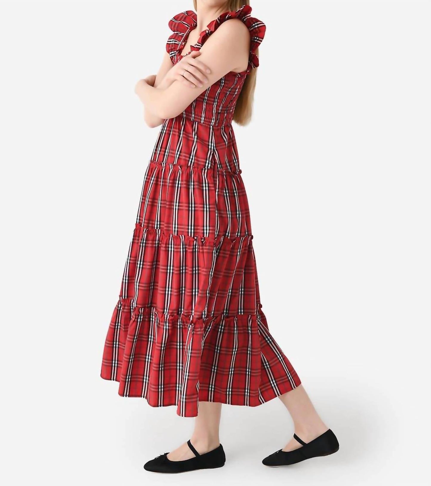 J.Marie - Rayna Ruffle Strap Midi Dress