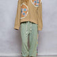 Pol - Waffle Knit Embroidered Patch Work Pullover