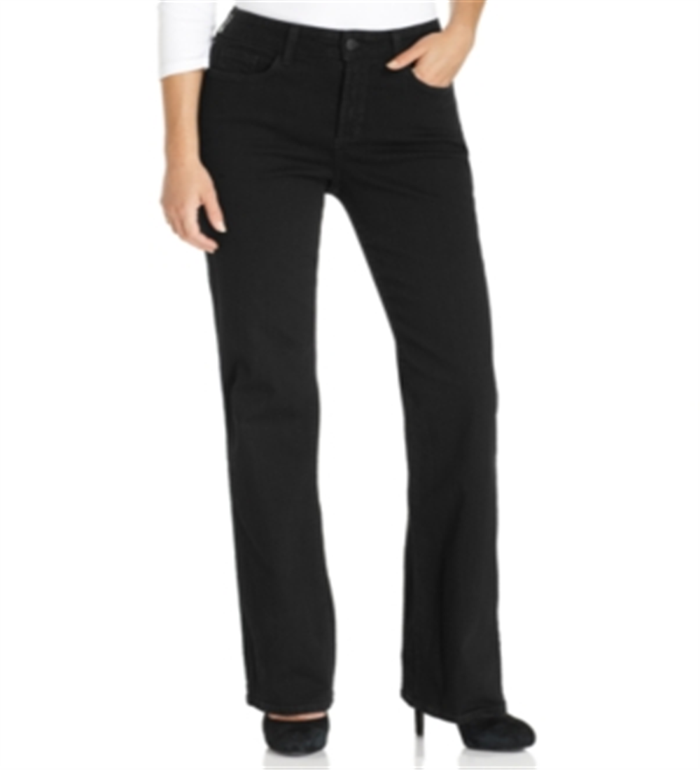 NYDJ Button-Front Barbara Boot Cut Jeans Black Size 16