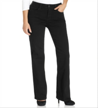 NYDJ Button-Front Barbara Boot Cut Jeans Black Size 16