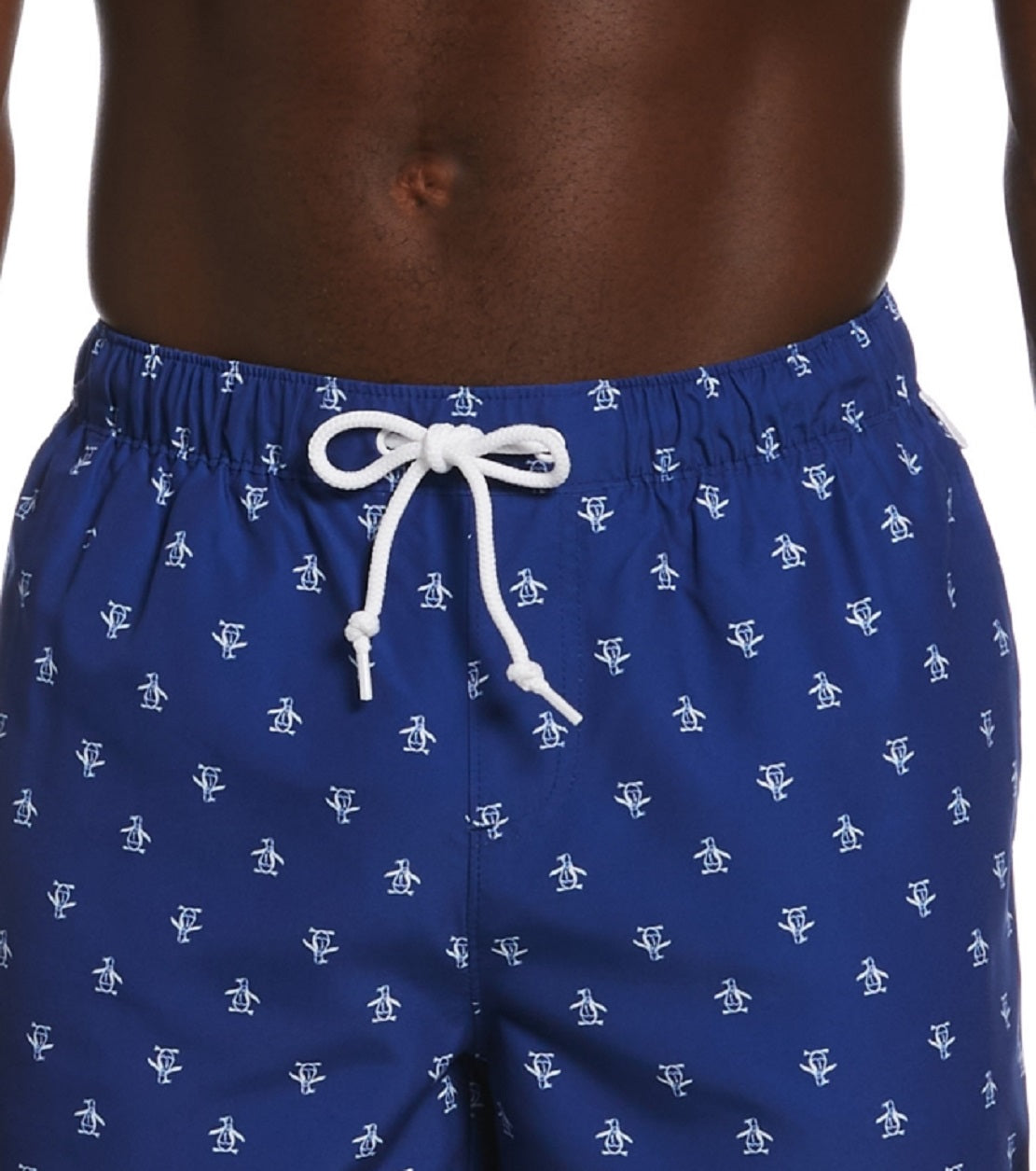 Original Penguin Men's Pete Print Swim Shorts Blue Size Medium