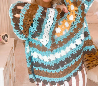 Pol - Hand knit Crochet Stripe Sweater