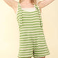 Very J - Tie Shoulder Striped Casual Knit Romper