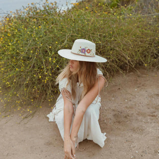 Freya - Floral Poppy Cross-stitch Hat