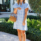 Sail To Sable - Women's Puff Sleeve Medallion Dress